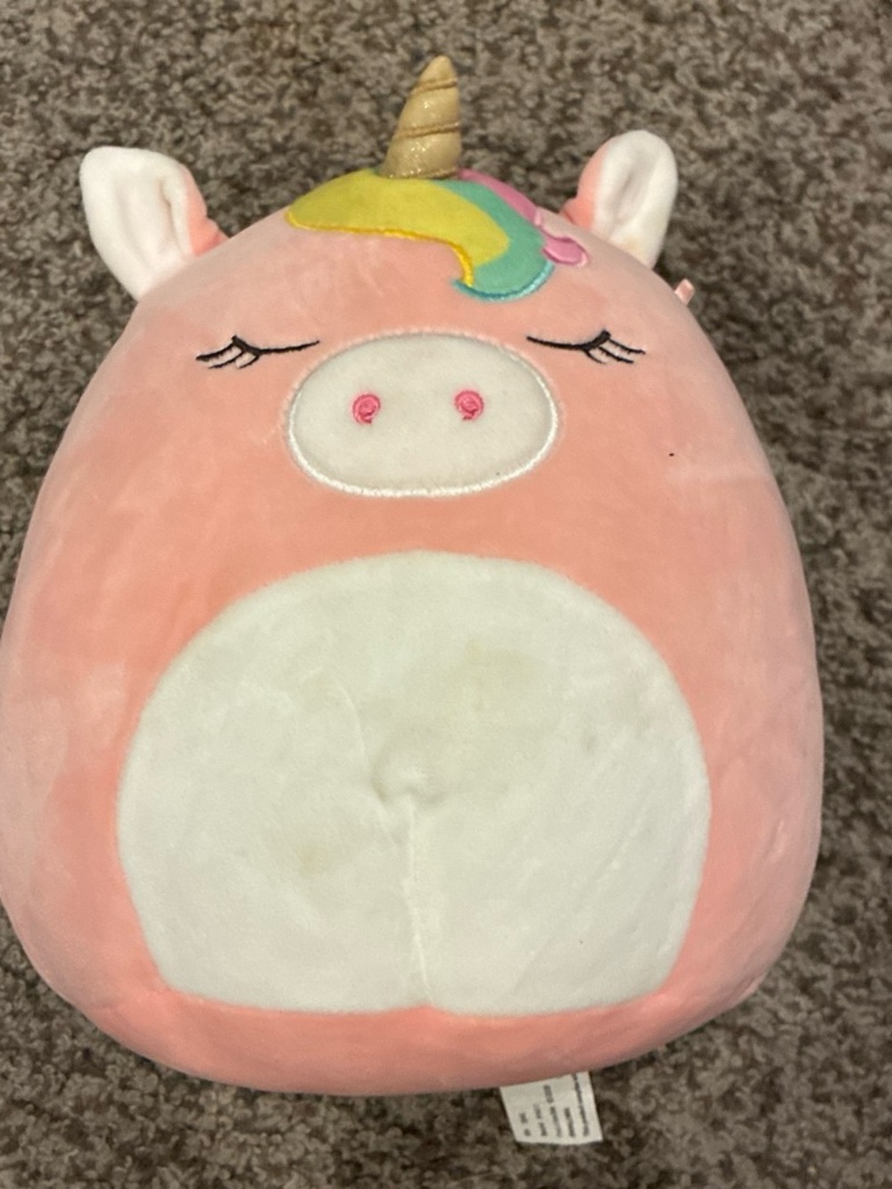 Squishmallows Pink Plush Unicorn Pillow